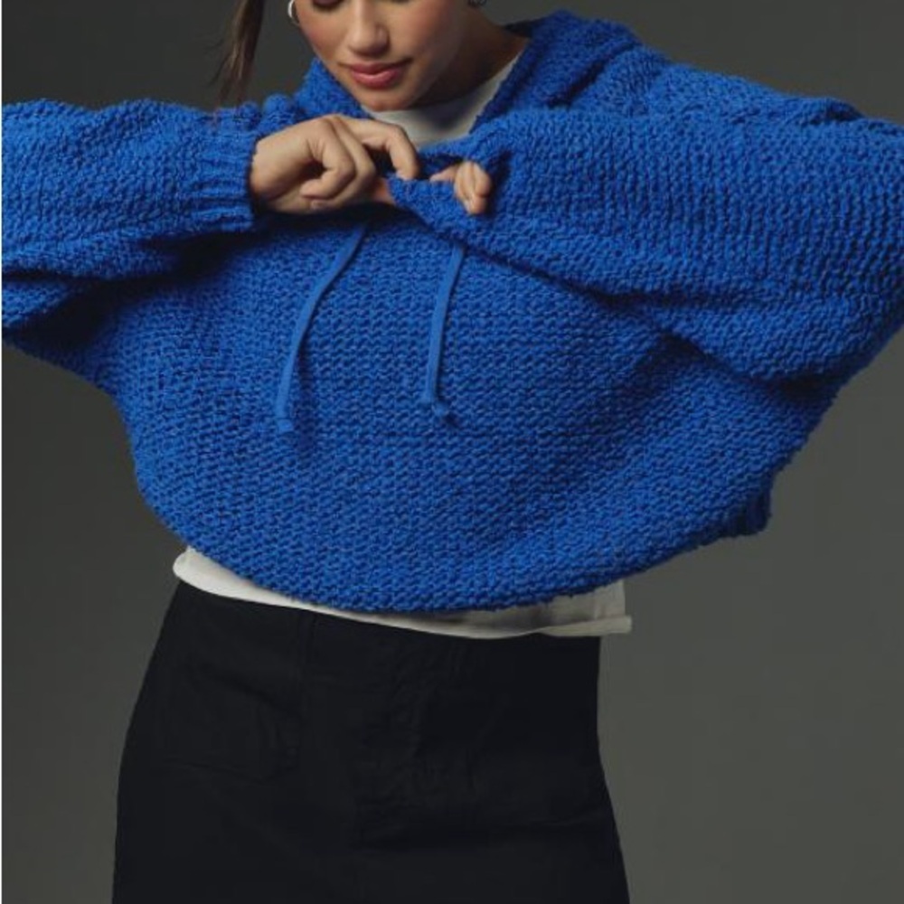 Anthropologie Pilcro Sailcloth Hooded Sweater Size XXS (Oversized) - Blue - NWOT - Picture 12 of 12